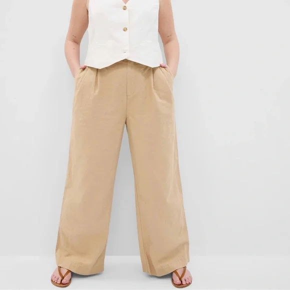 GAP Pants Jumpsuits Gap Linen Cotton Pleated Pants Tall